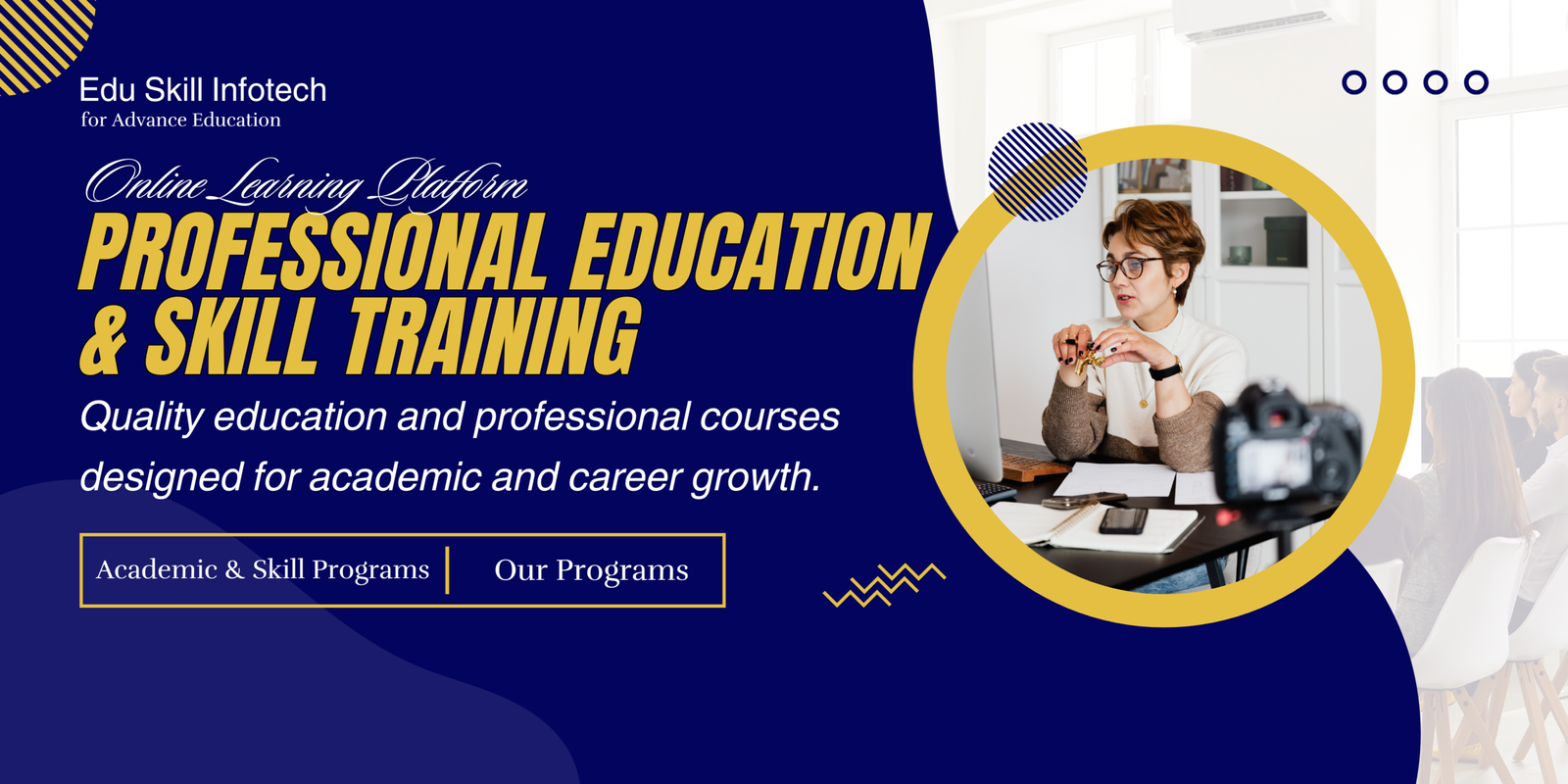 Blue And Yellow Simple Online Training Banner 1 Scaled